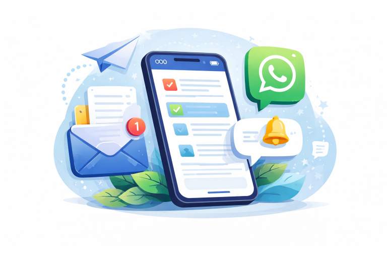 Compartilhe movimentações por e-mail, WhatsApp e outros canais.