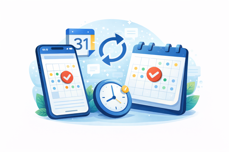 Integração com agenda do dispositivo e Google Agenda para prazos.